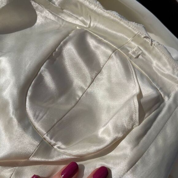 Calvin Klein Silk Strapless Maxi Dress Size 8 Bridal Wedding Gown Formal White - Picture 8 of 14